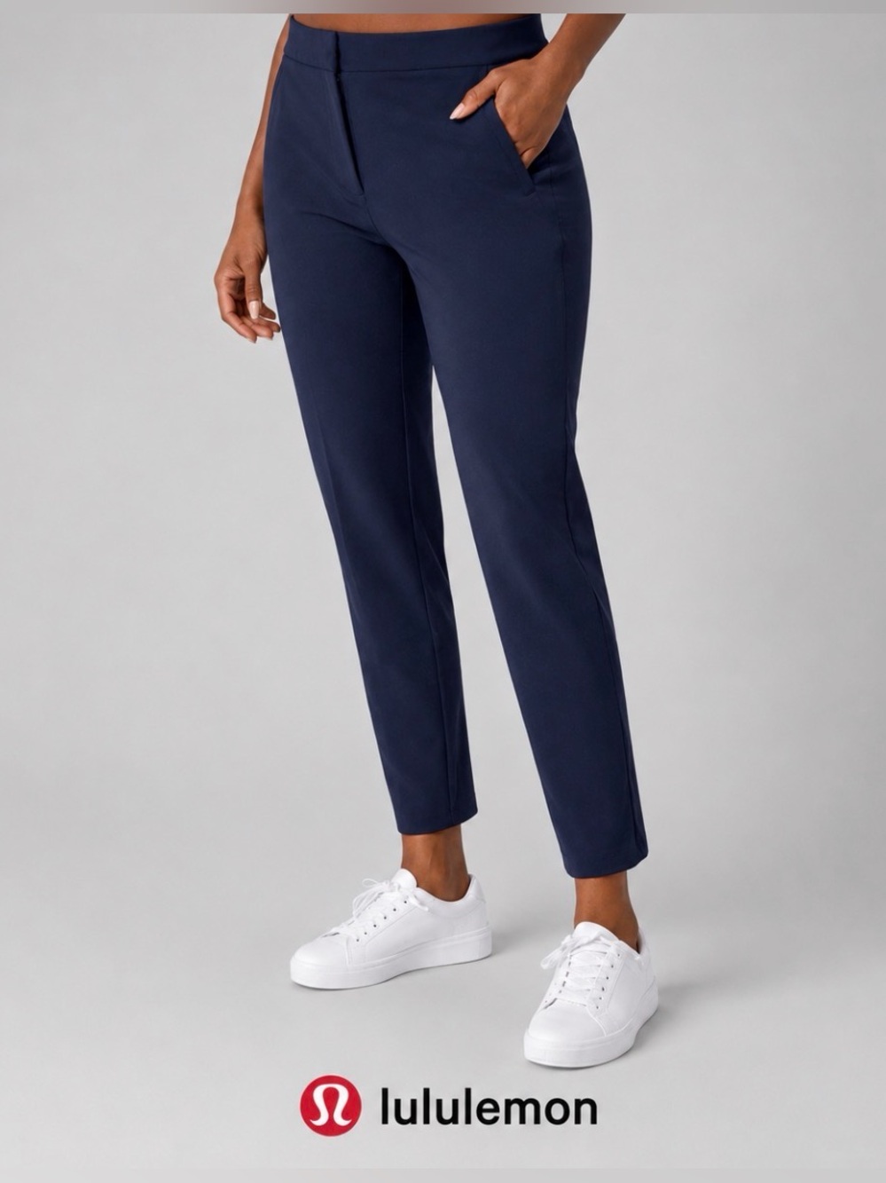 Lululemon On The Move Pants Womens 10 True Navy 24” Slim Career Travel Stretch